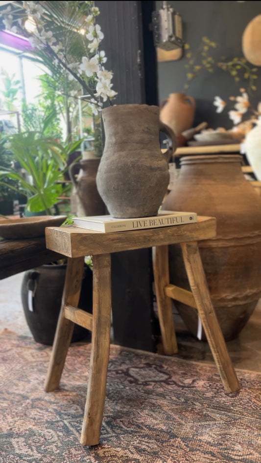 Splayed leg reclaimed pine stool