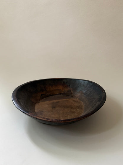 Vintage Wood Bowl - Dark I