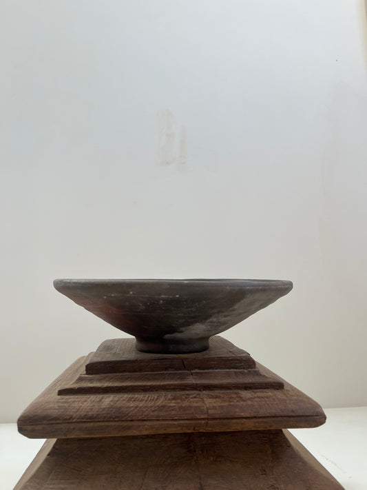 Vintage Indonesian Terracotta Raised Bowl