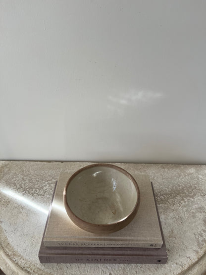 Antique French Stoneware Bowl, Brown