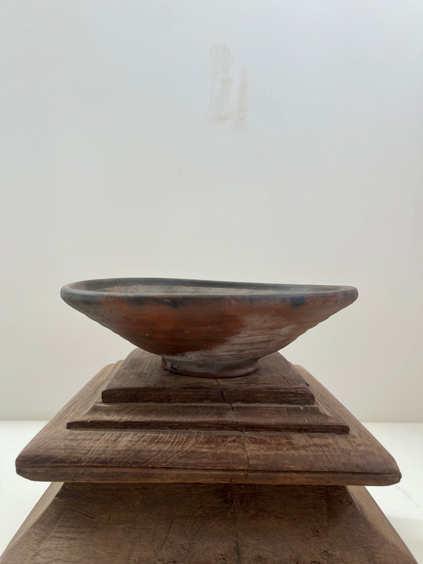 Vintage Indonesian Terracotta Raised Bowl