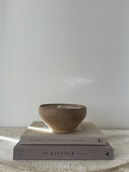 Antique French Stoneware Bowl, Brown