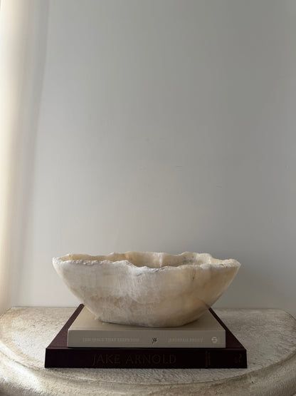 Large Handcarved Solid Onyx Bowl