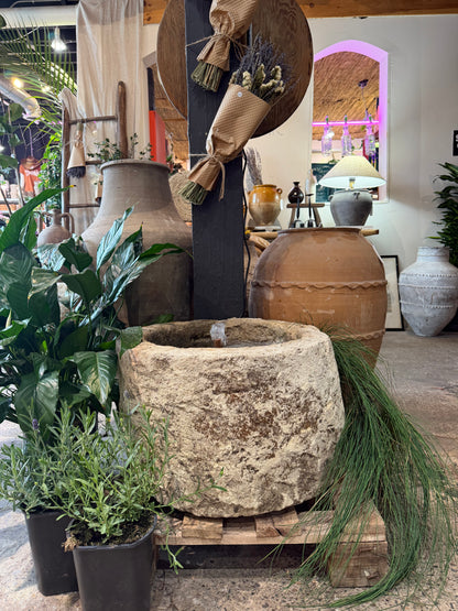 Limestone Trough Fountain - Round