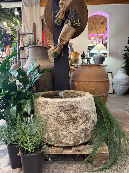 Limestone Trough Fountain - Round