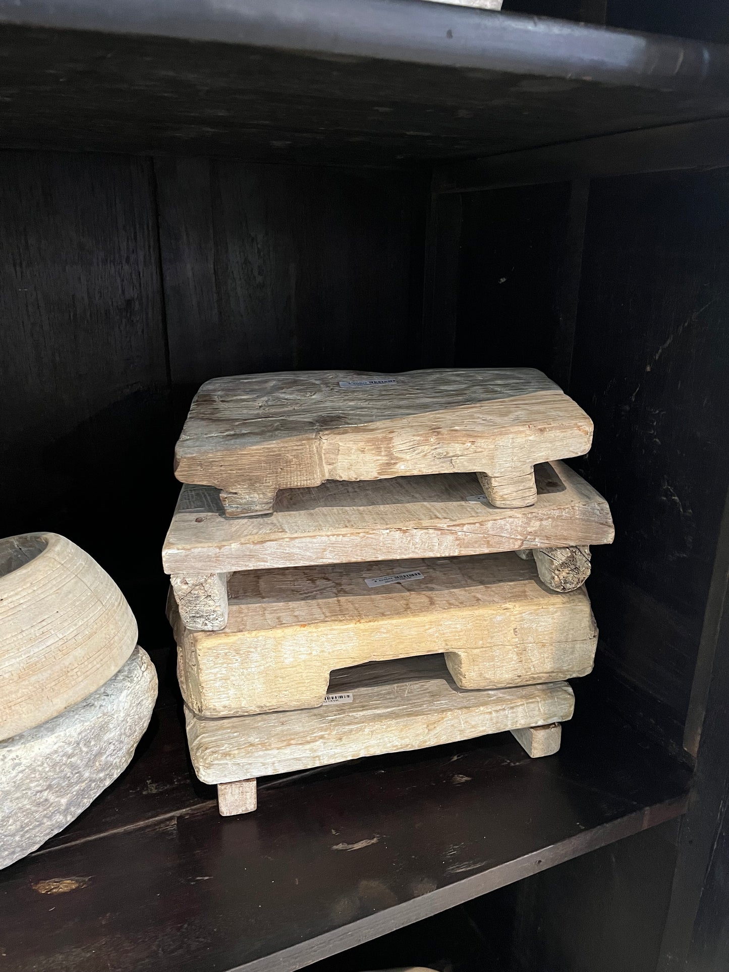 Bleached Teak Bajot Riser, Large