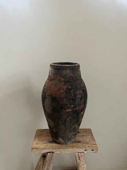 Black Patina Olive Jar