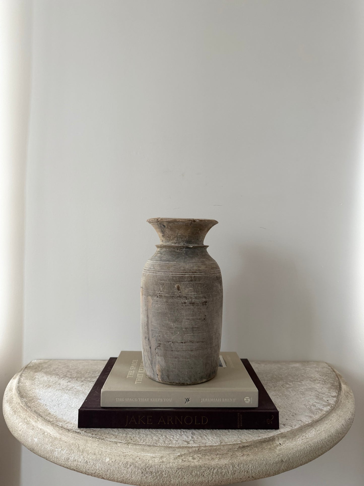 Bleached Vintage Teakwood Vase, Medium No. 003