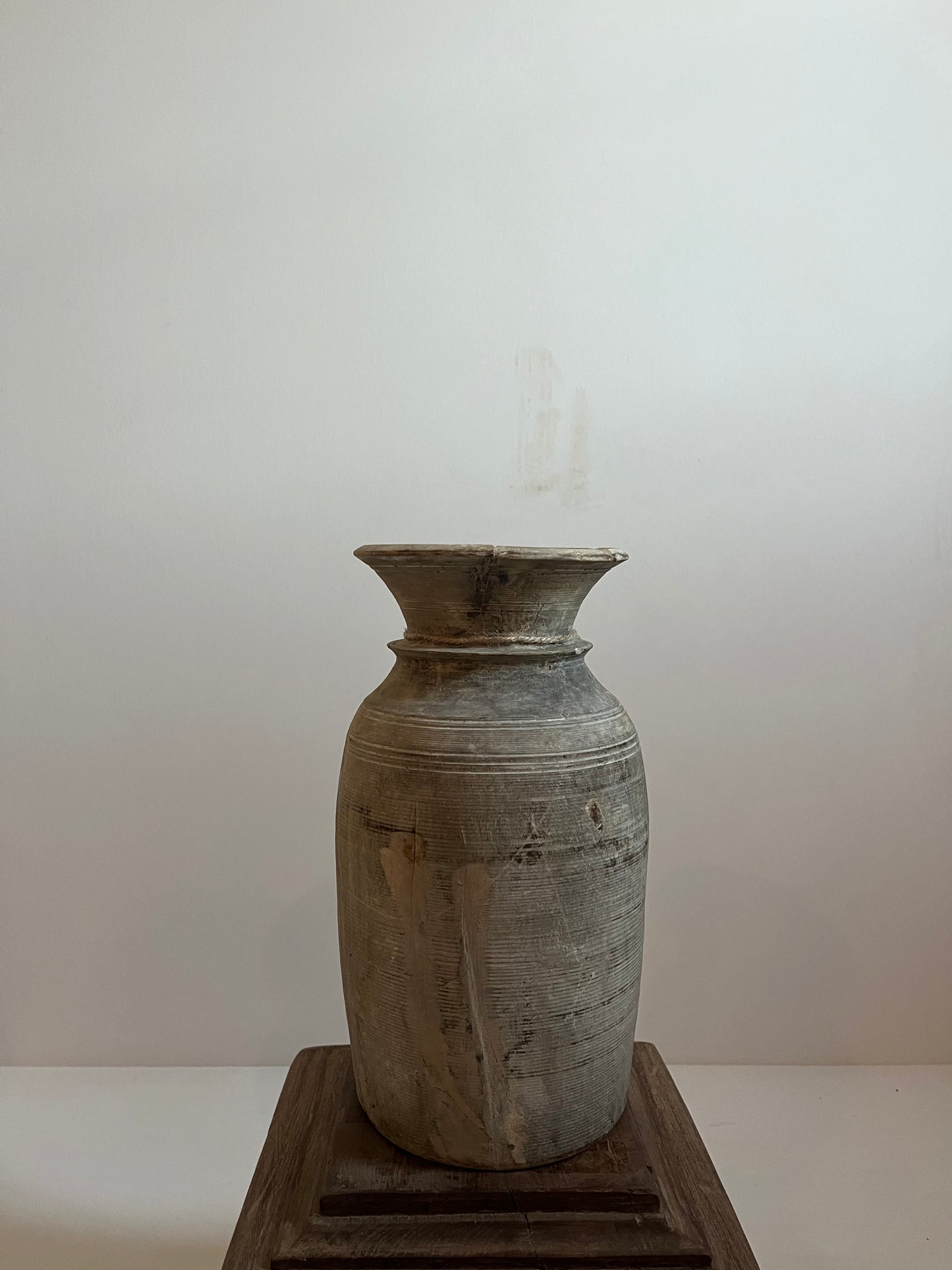 Bleached Vintage Teakwood Vase, Medium No. 003