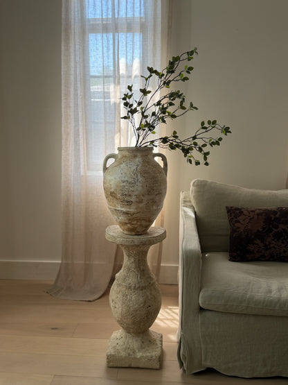 Double Handled Vessel - Cream White Wash