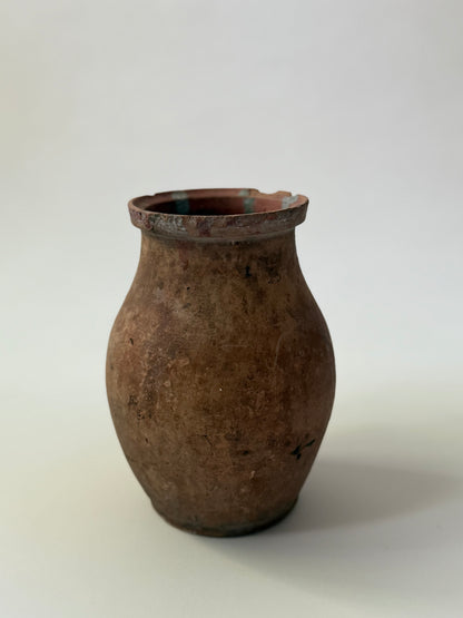 Antique Kinik Pot - Turquoise Drip
