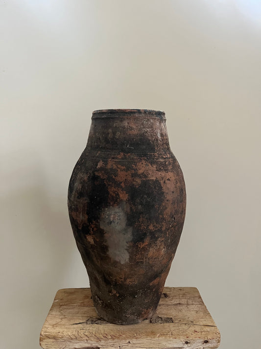 Black Patina Olive Jar