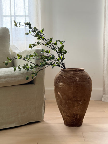 Small Olive Jar - Brown Texture