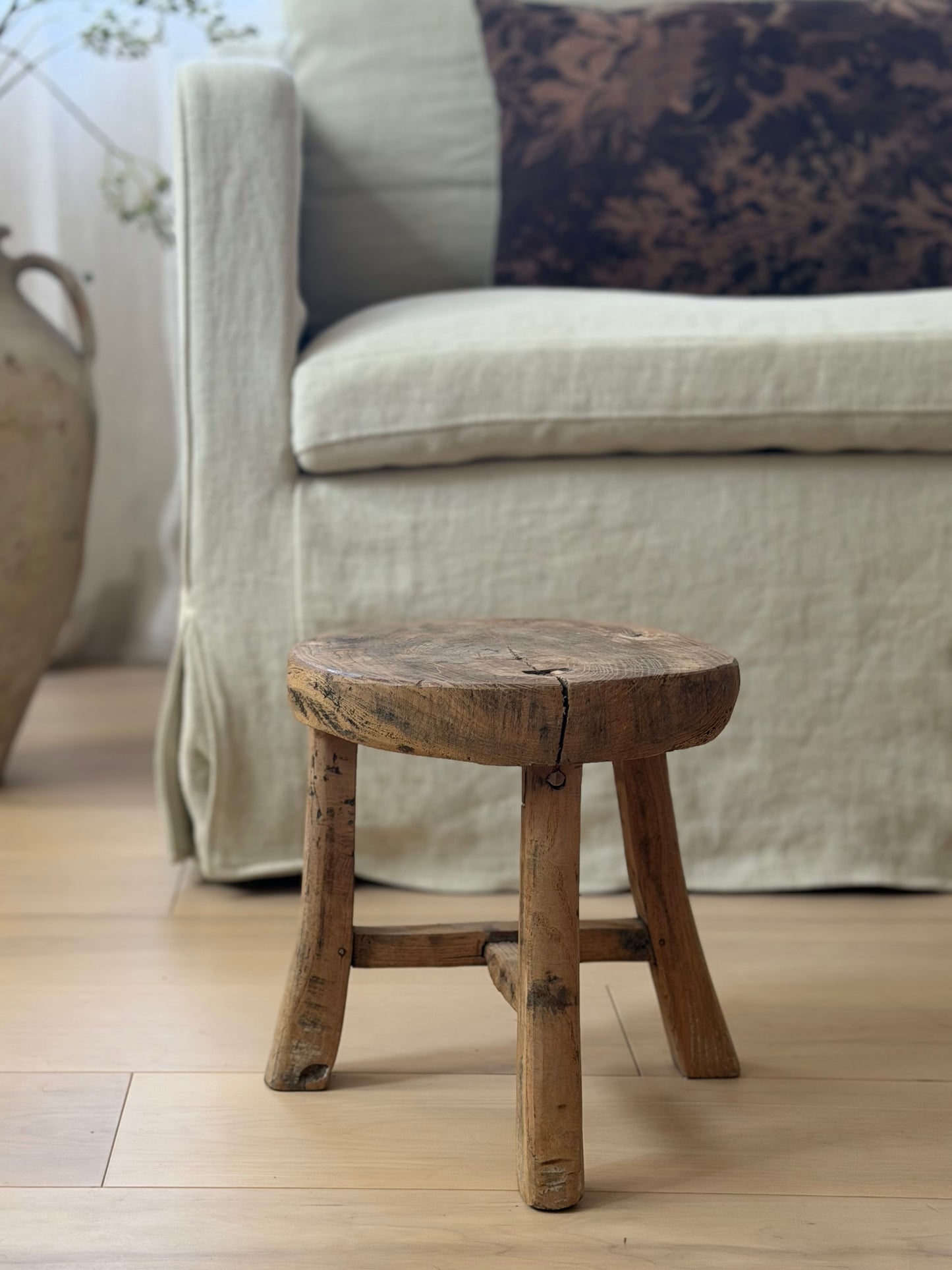 Round Mini Elm Stool