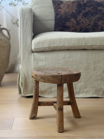 Round Mini Elm Stool