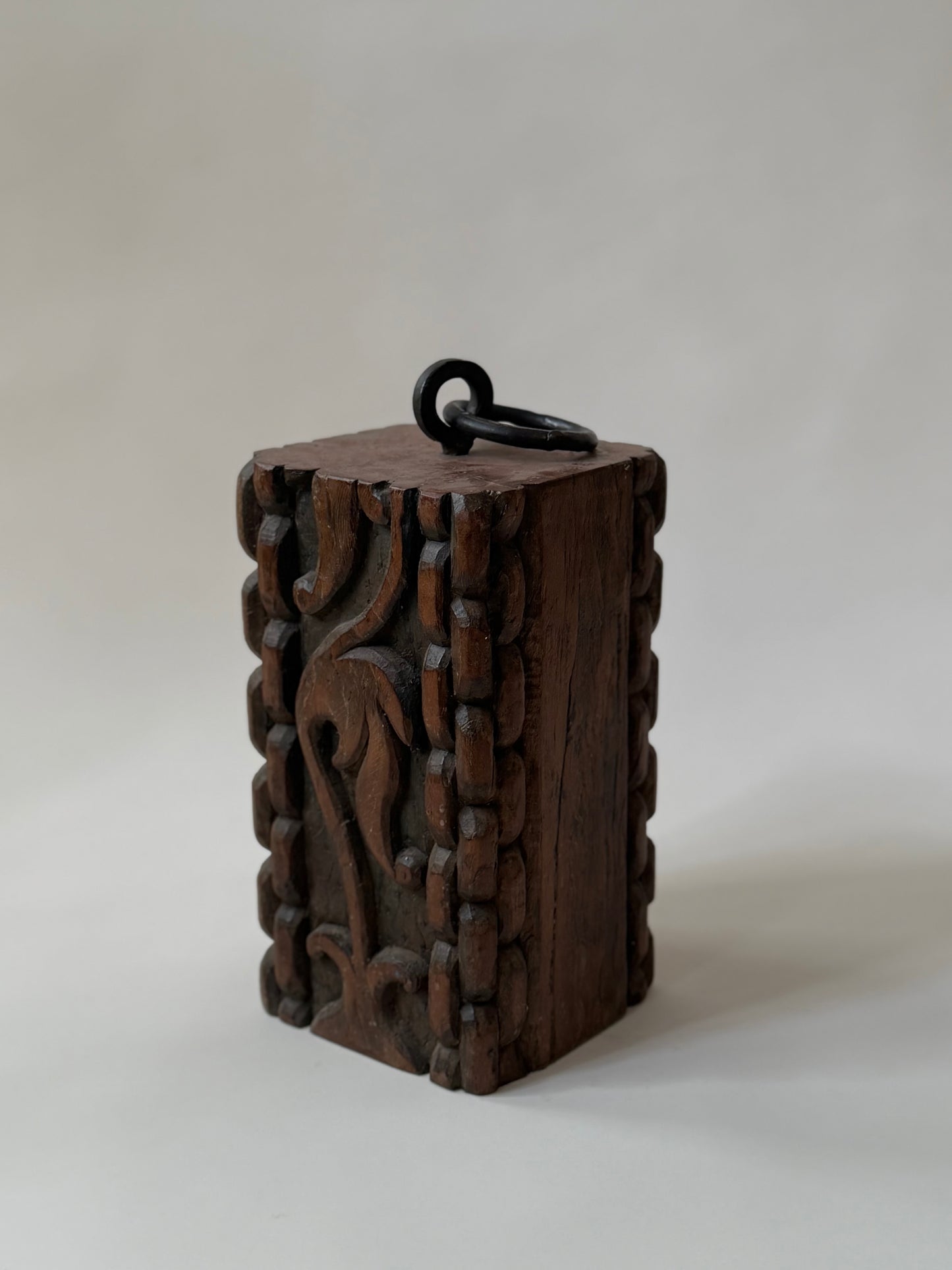 Found Door Stop - Wood & Iron