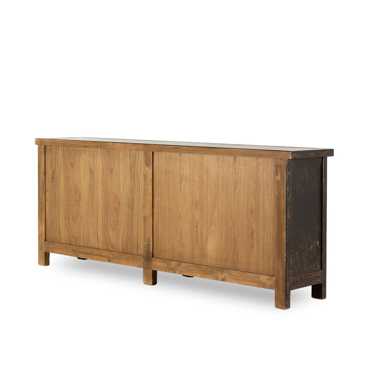 Nerine Weathered Black Four Door Elm Cabinet