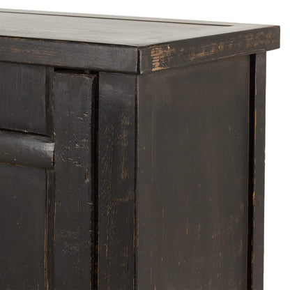 Nerine Weathered Black Four Door Elm Cabinet
