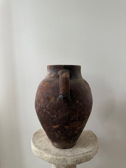 Large 1 Handle Anatolian Vessel - Ember Brown
