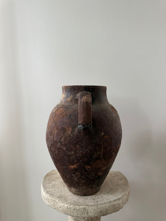 Large 1 Handle Anatolian Vessel - Ember Brown
