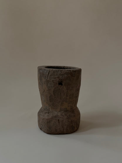 Tall Mortar - Carved Wood