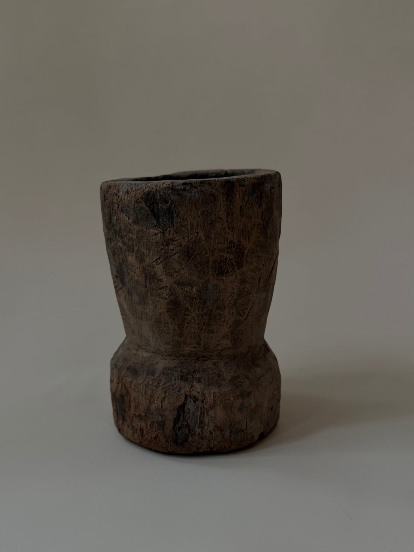 Tall Mortar - Carved Wood