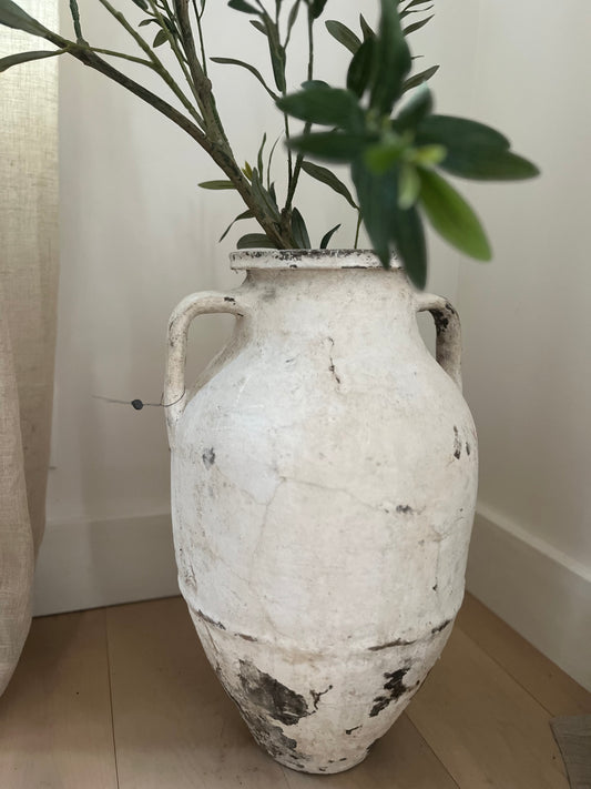 Whitewashed Vintage 2 Handle Planter