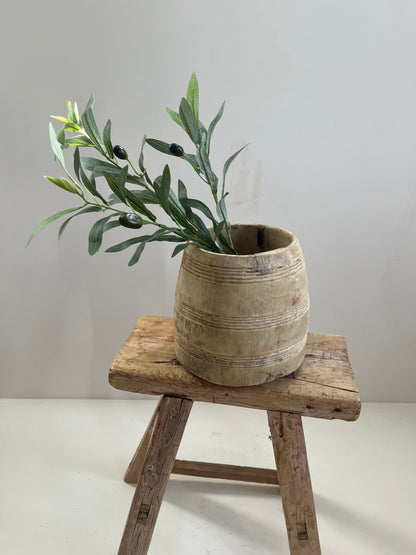 Bleached Teak Vintage Honey Pot, Medium No. 001