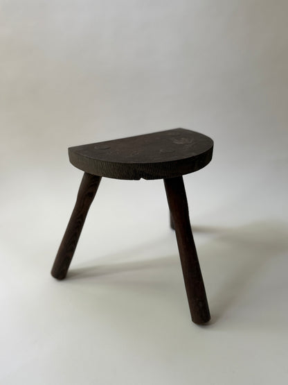 Demi Lune Milking Stool - Dark