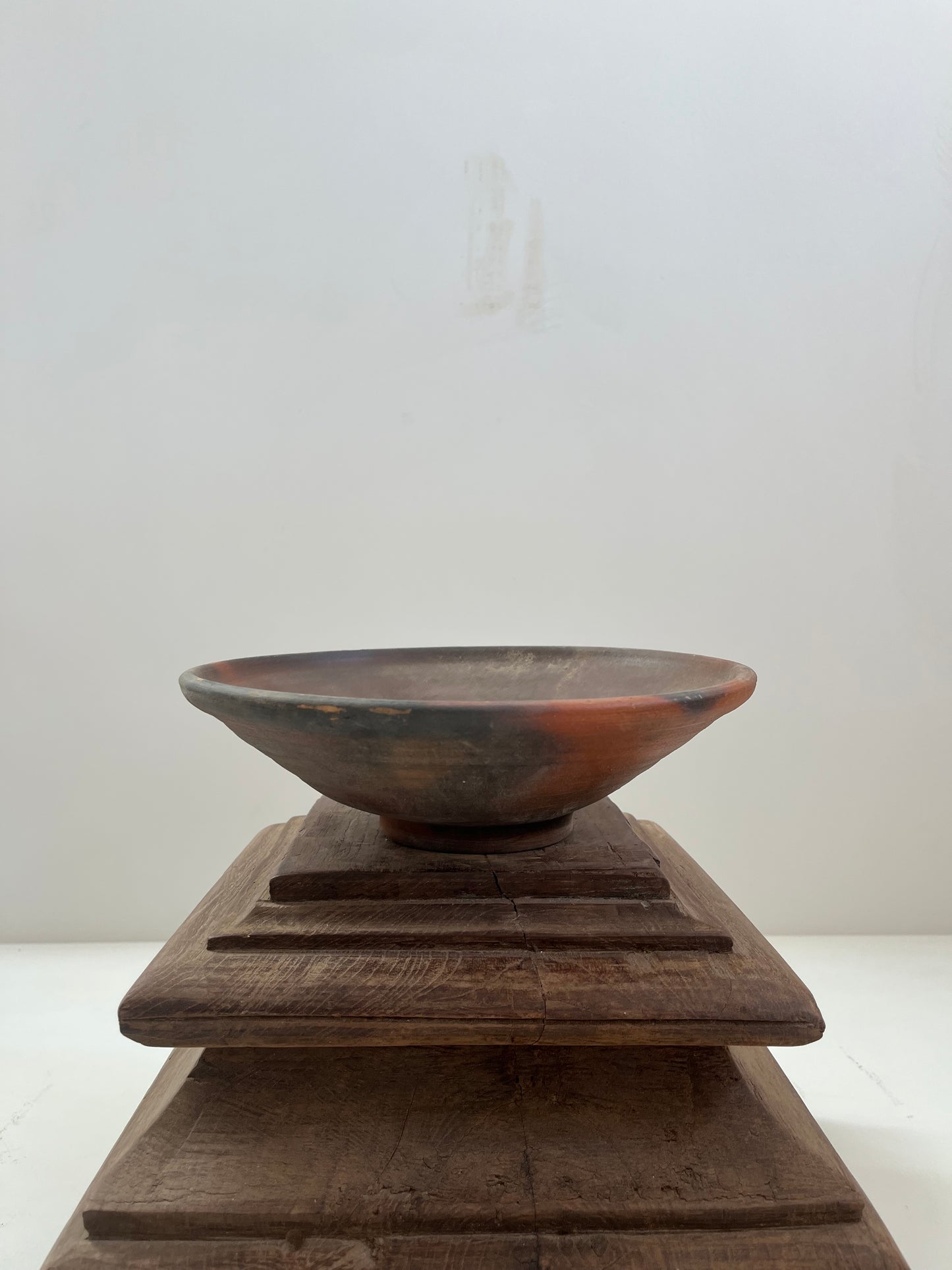 Vintage Indonesian Terracotta Raised Bowl