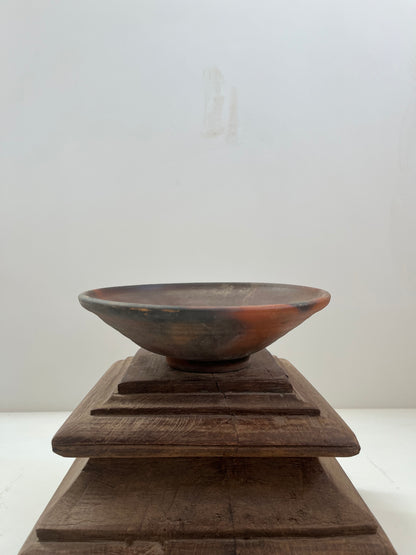 Vintage Indonesian Terracotta Raised Bowl