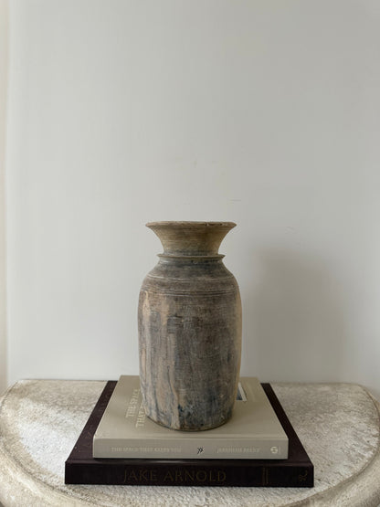 Bleached Vintage Teakwood Vase, Medium No. 003