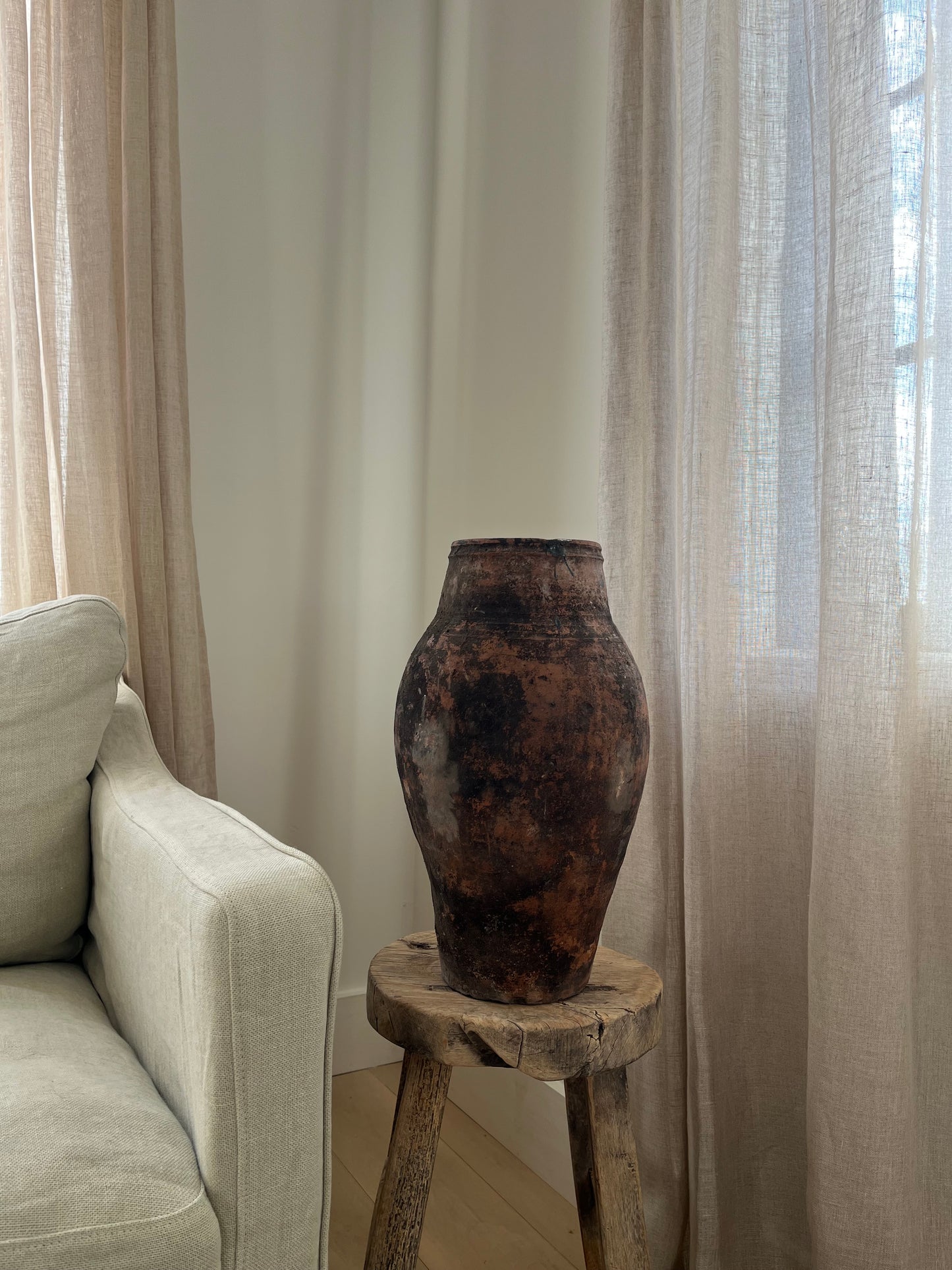 Black Patina Olive Jar