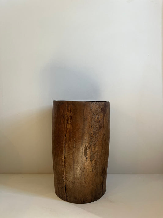 Carved Wood Planter Pot No. 002