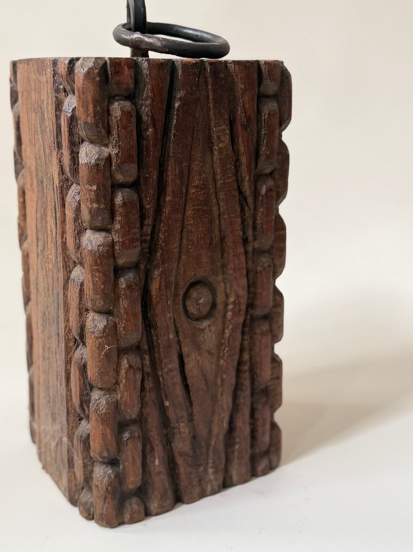 Found Door Stop - Wood & Iron