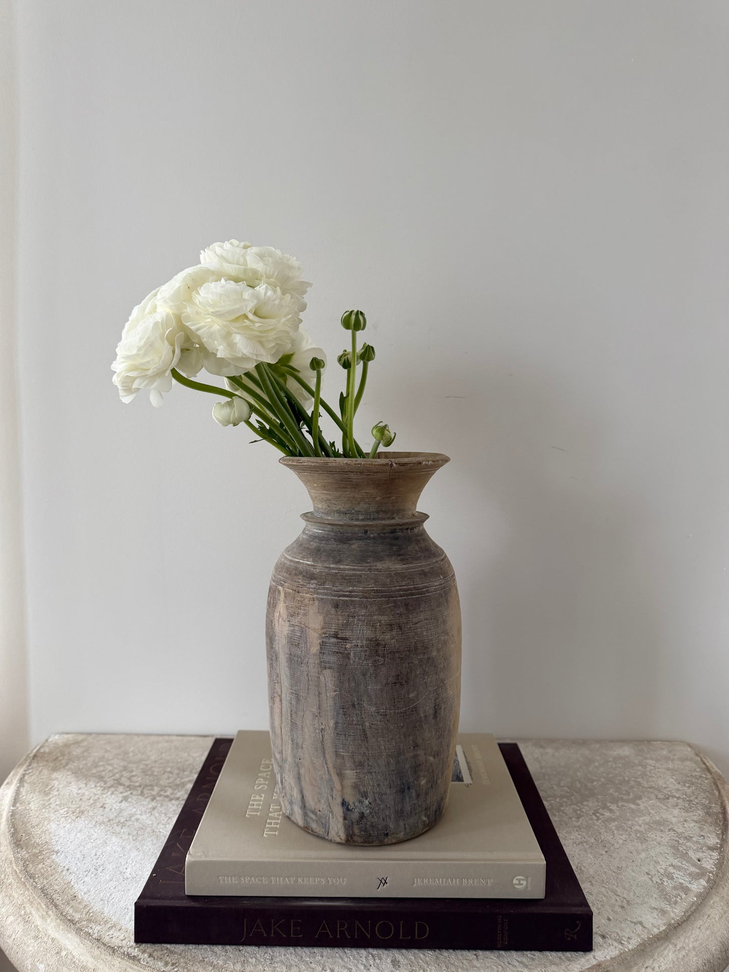 Bleached Vintage Teakwood Vase, Medium No. 003