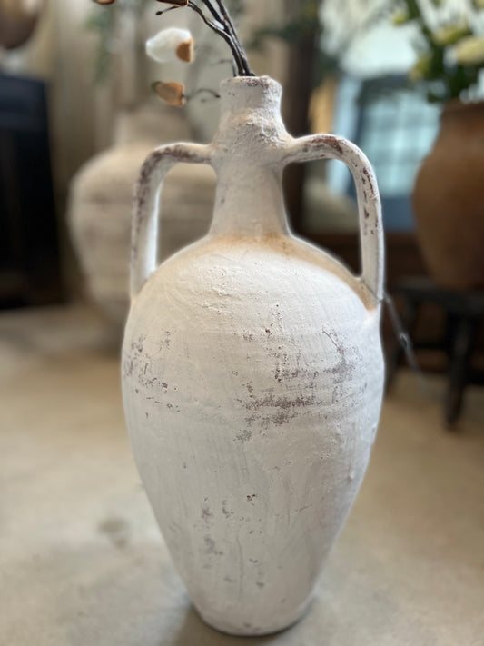 Elena whitewashed amphora, large