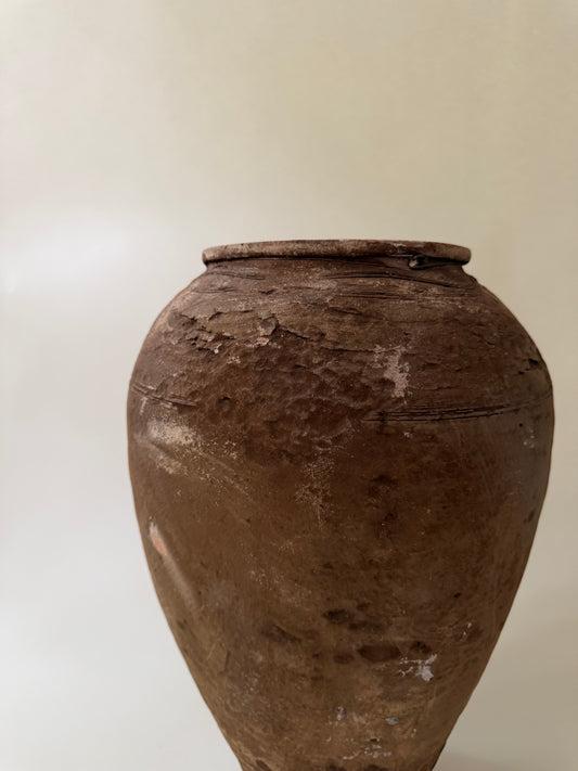 Small Olive Jar - Brown Texture