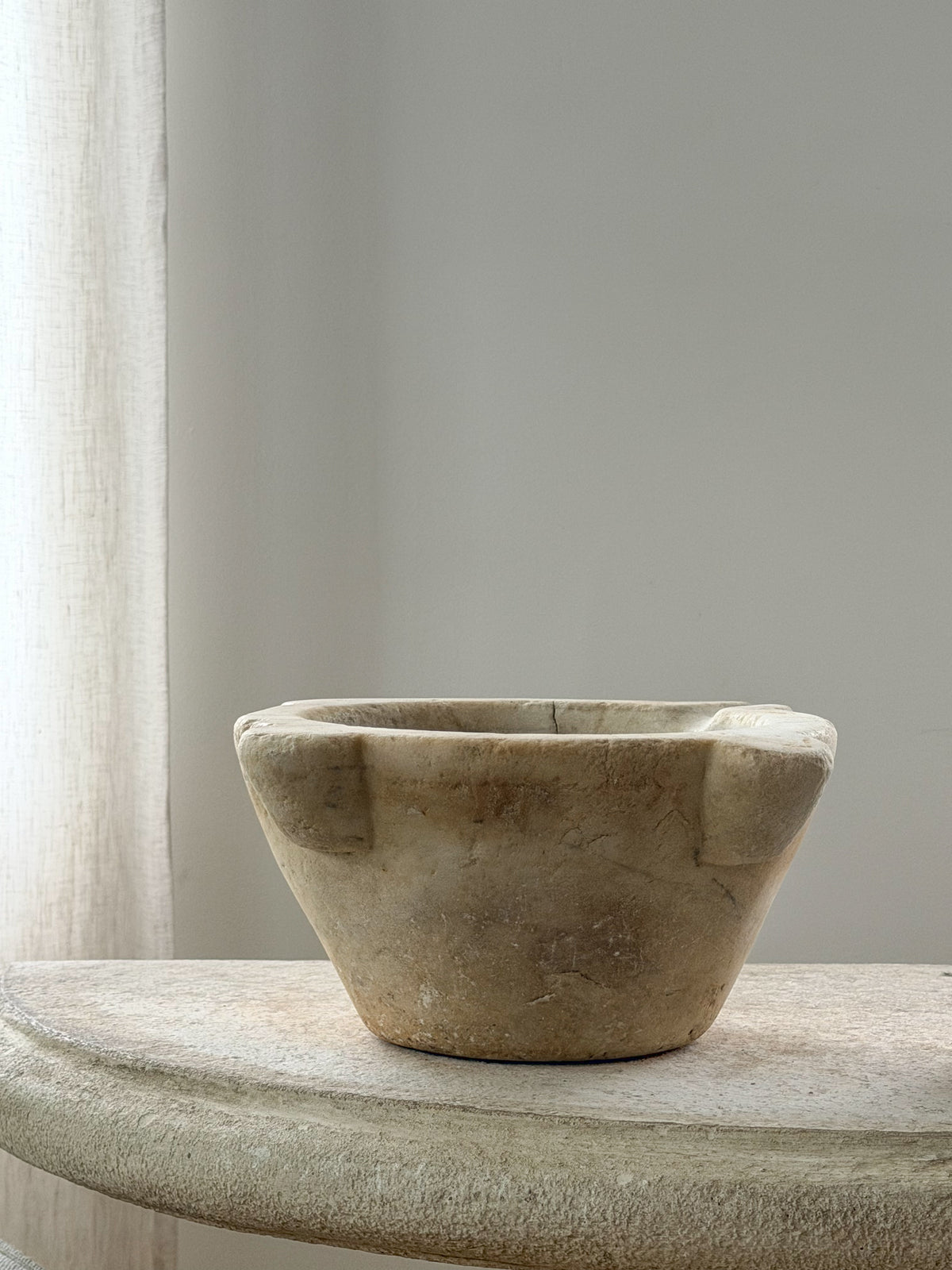 Large French Marble Mortar