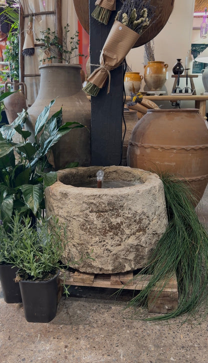 Limestone Trough Fountain - Round