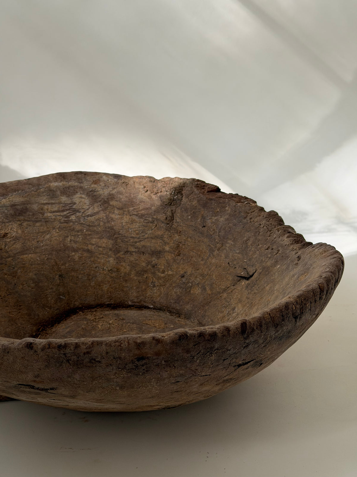 Solid Handle Antique Dough Bowl