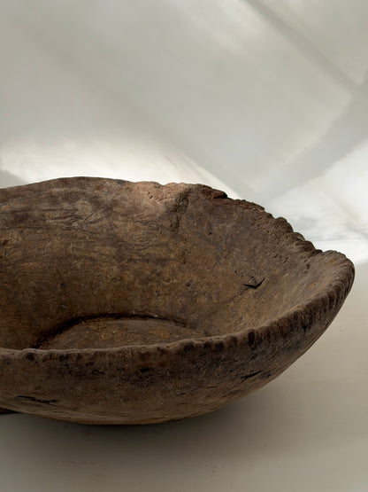 Solid Handle Antique Dough Bowl