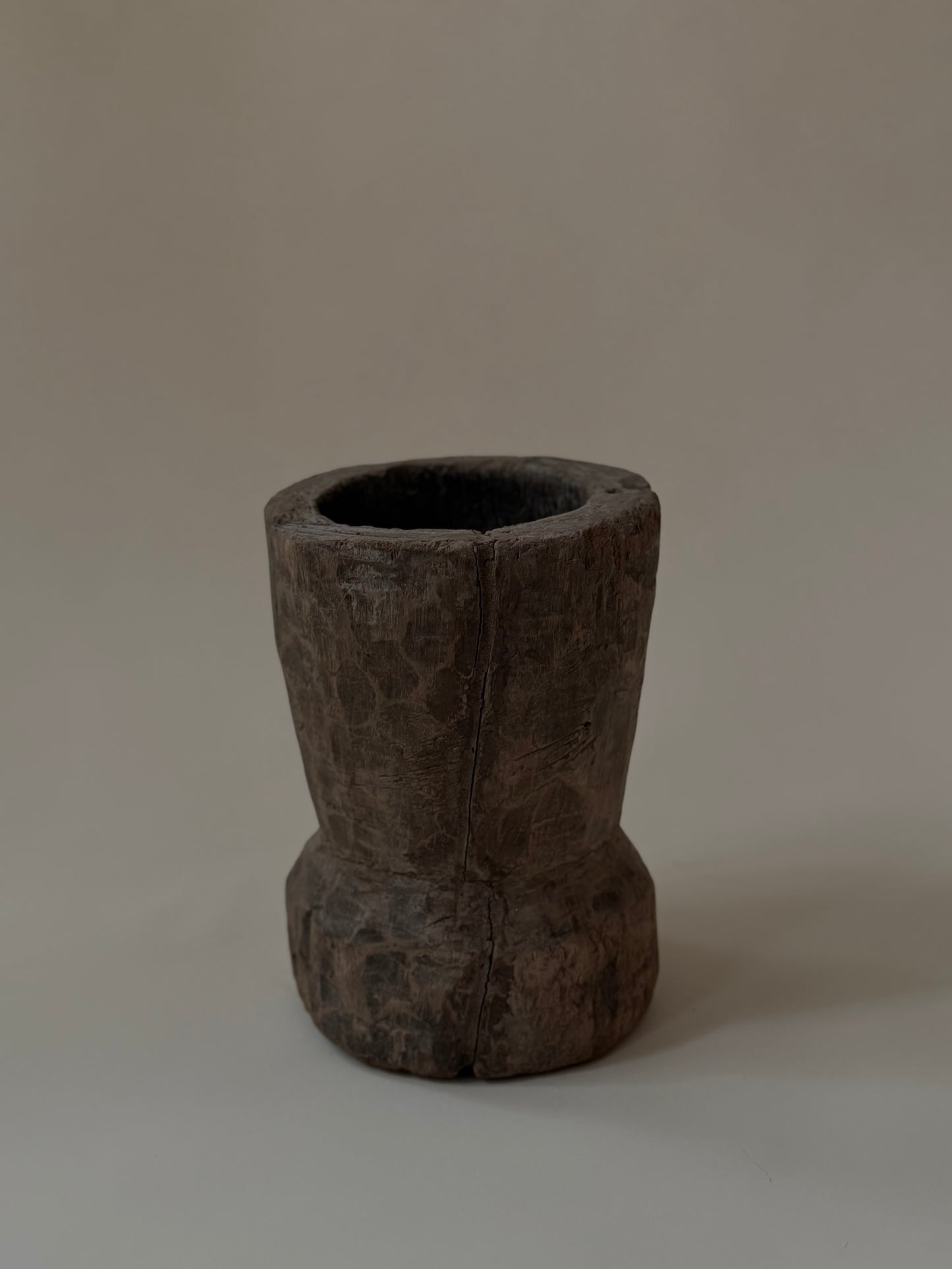 Tall Mortar - Carved Wood