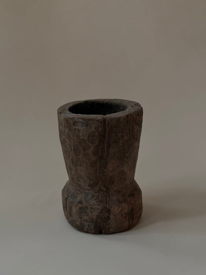Tall Mortar - Carved Wood