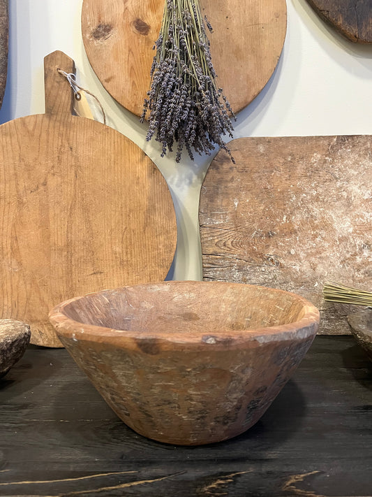 Vintage carved wood bowl