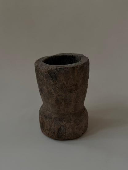Tall Mortar - Carved Wood