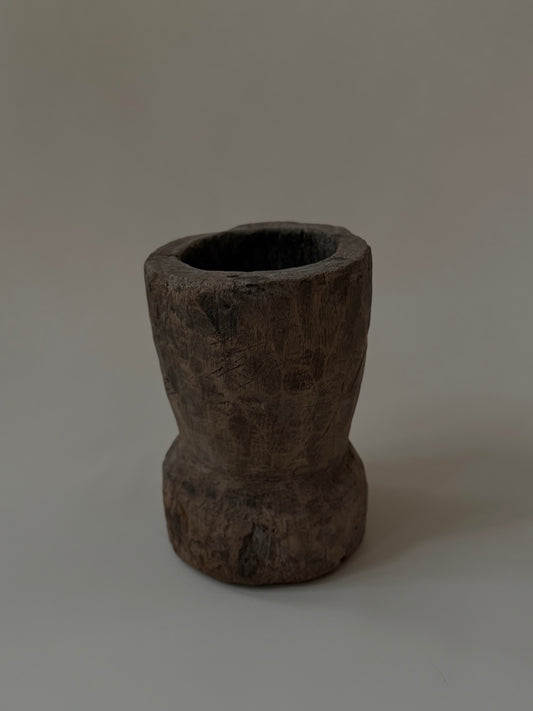 Tall Mortar - Carved Wood