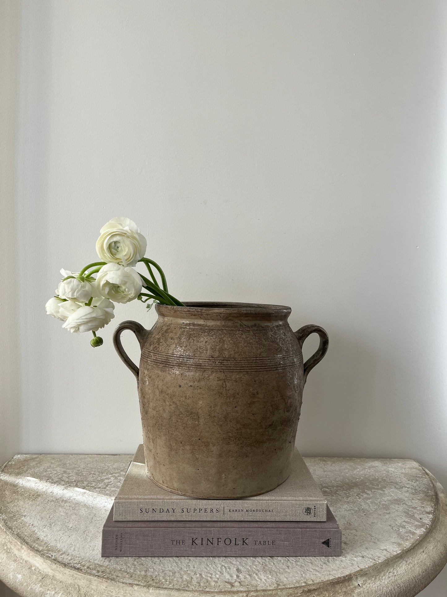 Brown Looped Handle Large Confit Jar