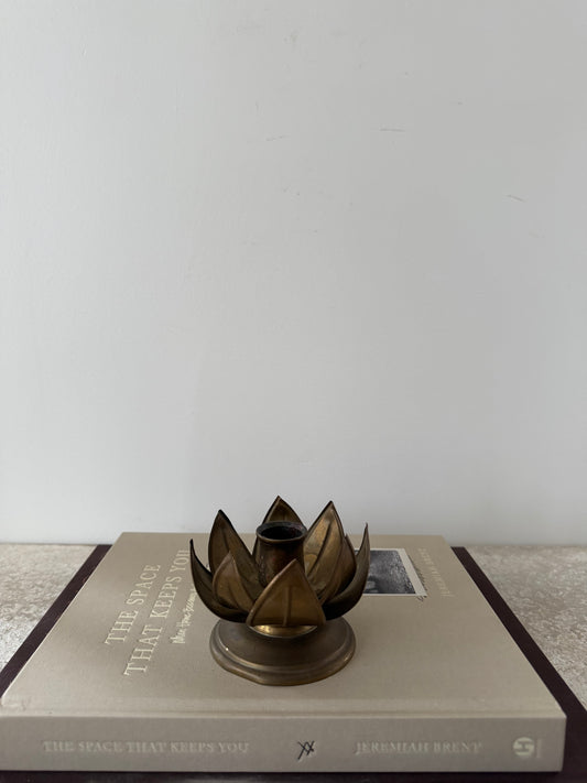 Vintage French Lotus Taper Candleholder