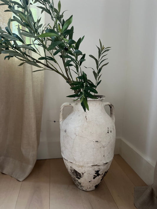 Whitewashed Vintage 2 Handle Planter